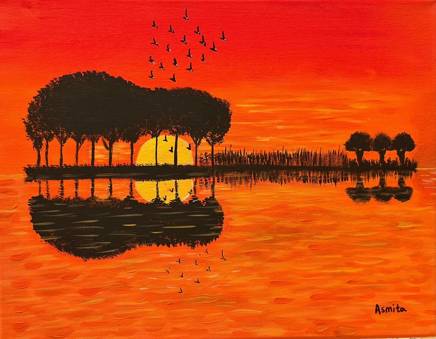 Sunset tree silhouette