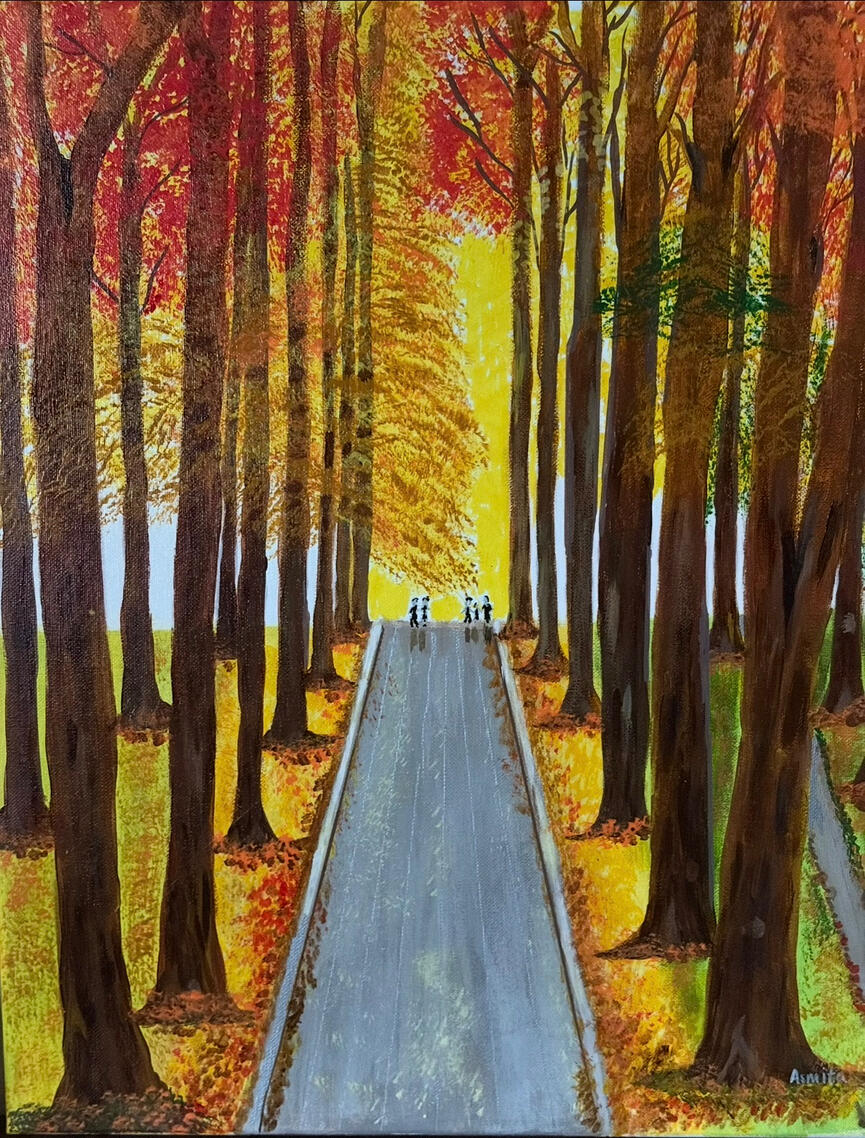 Walking path at golden hour
