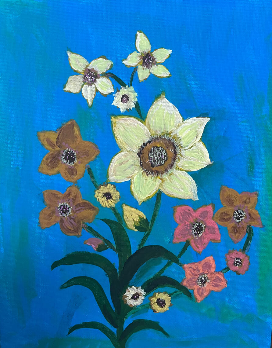 Sunflower and wildflowers